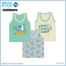 Load image into Gallery viewer, Hello Dolly  Sanitized Baby Wear pack of 3&#39;s ( Dad&#39;s Fishing Buddy ) | Infants Wear
