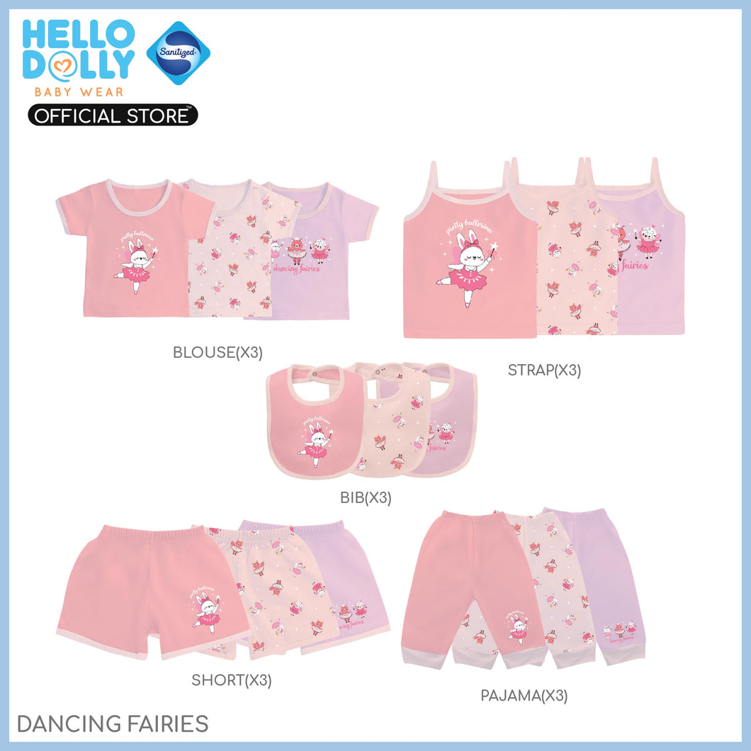Hello Dolly  Sanitized Baby Wear pack of 3's ( Dancing Fairies ) | Infants Wear