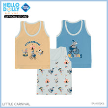 Load image into Gallery viewer, Hello Dolly Sanitized Baby Wear pack of 3&#39;s ( Little Carnival ) | Infants Wear
