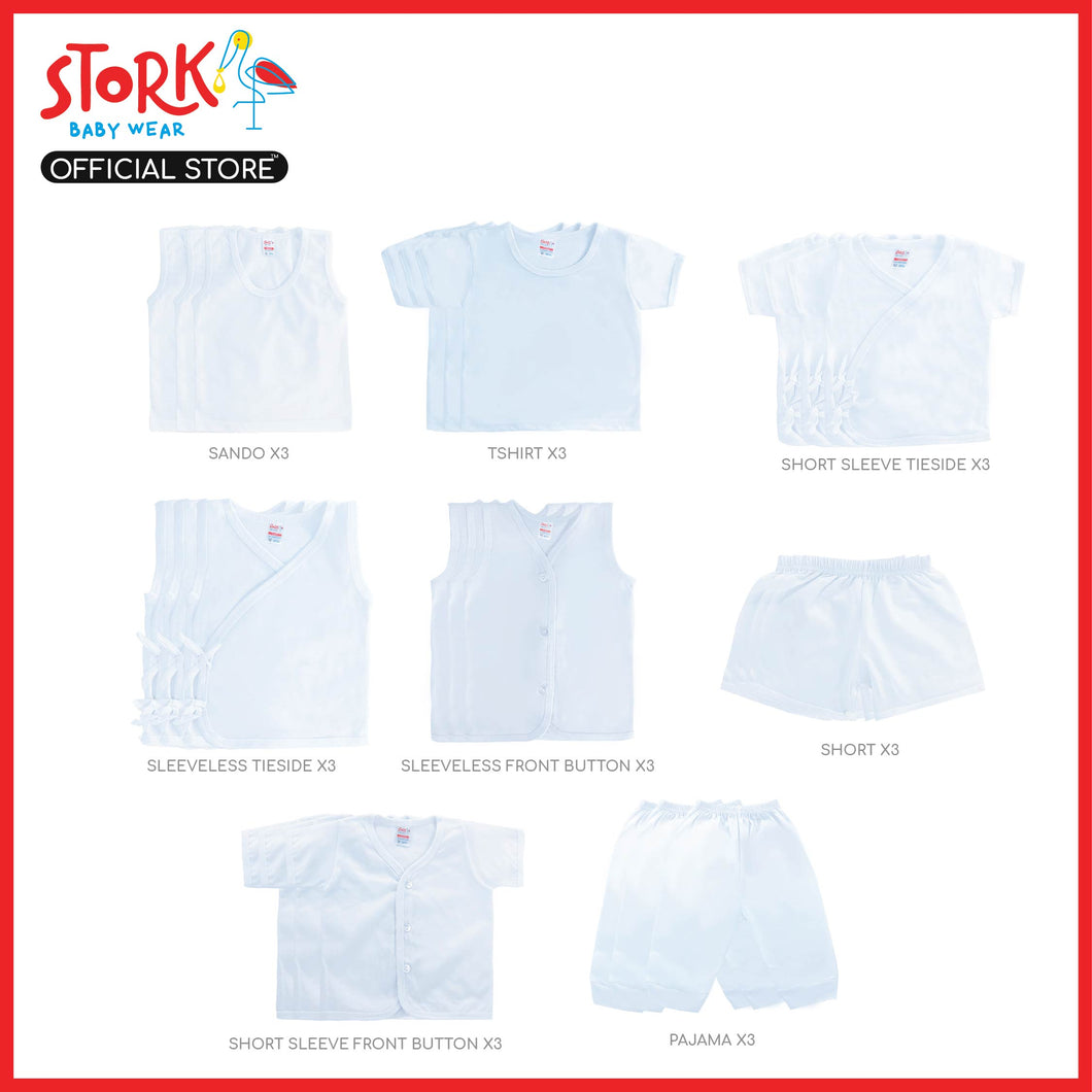 Stork Baby Wear Whites pack of 3s | Newborn Infants Clothes