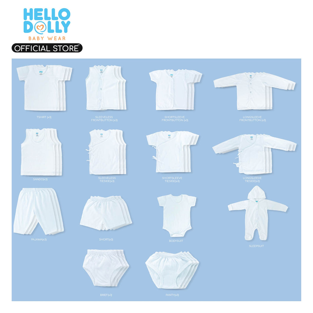 Hello Dolly Baby Wear Classic Whites pack of 3s | Newborn Infants Clothes
